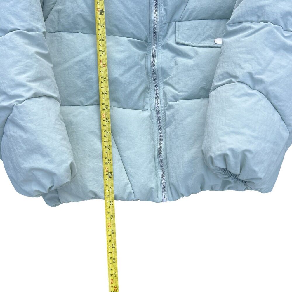 Zara Puffer Jacket Men's Green Mock Neck Long Sleeve Pocket Detail Zip-Up Small - Picture 11 of 17